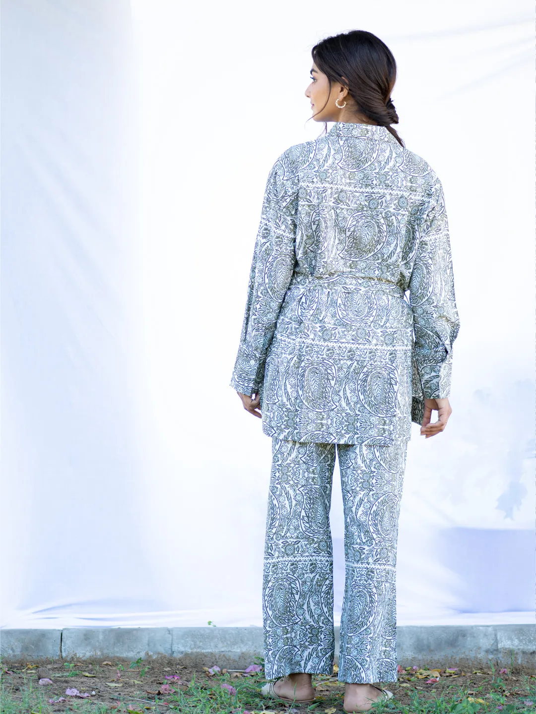 Paisley Print Co-Ord SET With Belt
