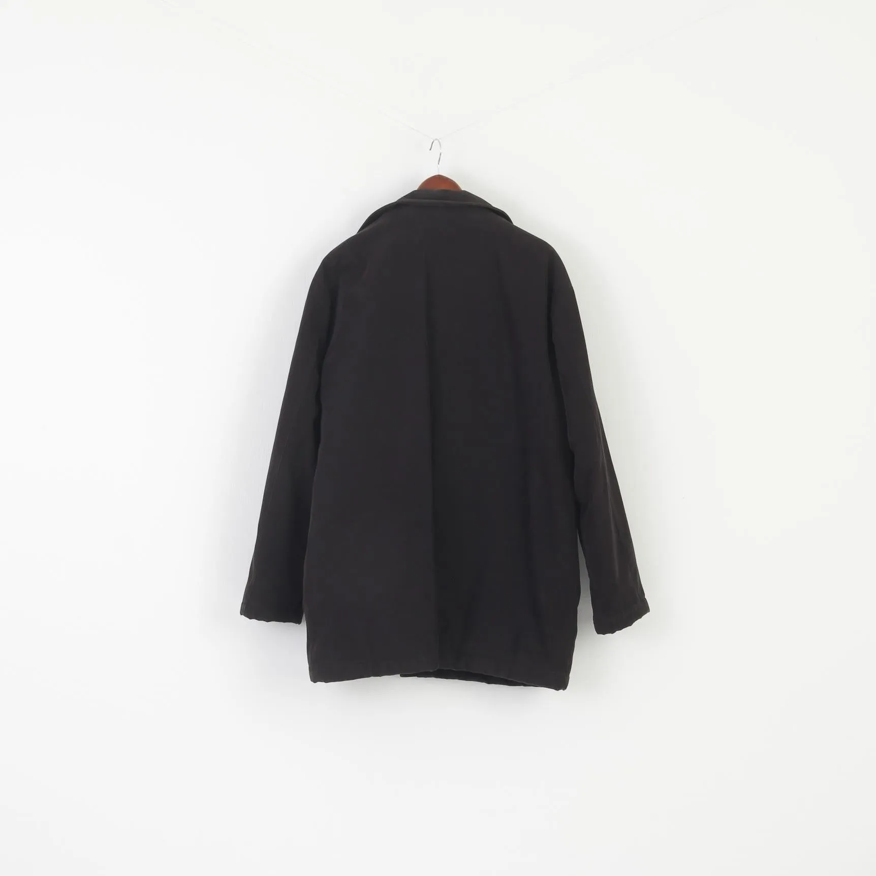 Paolo Negrato Men 42 52 L Jacket Black Padded Vintage Full Zipper Classic Top