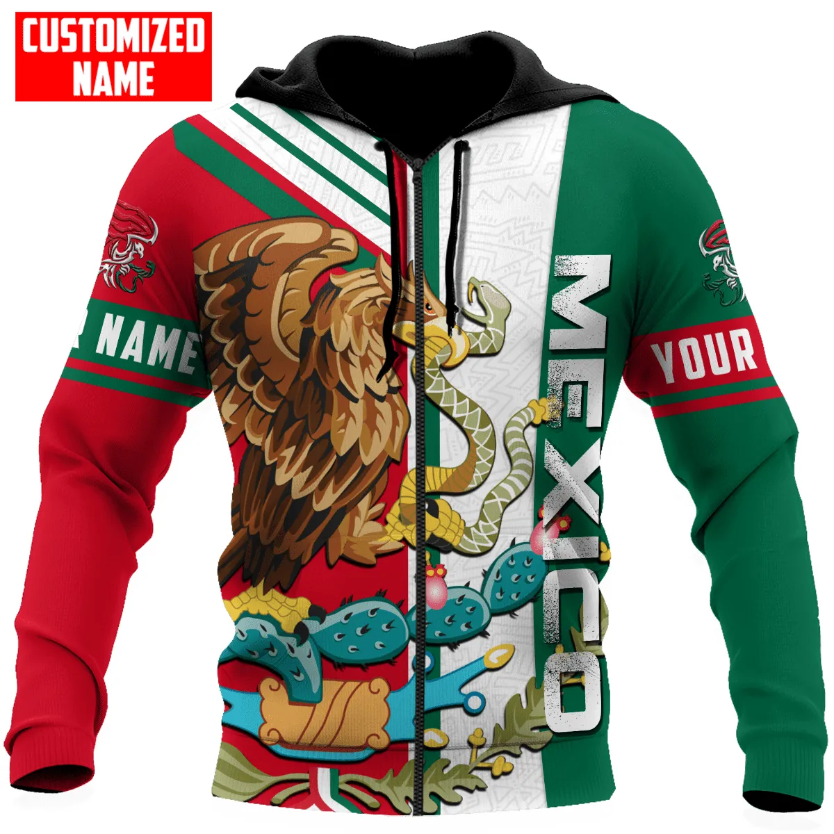 Personalized Name Mexico Pride 3D Full Printed Unisex Shirts, Sweatshirt Gift for Mexican