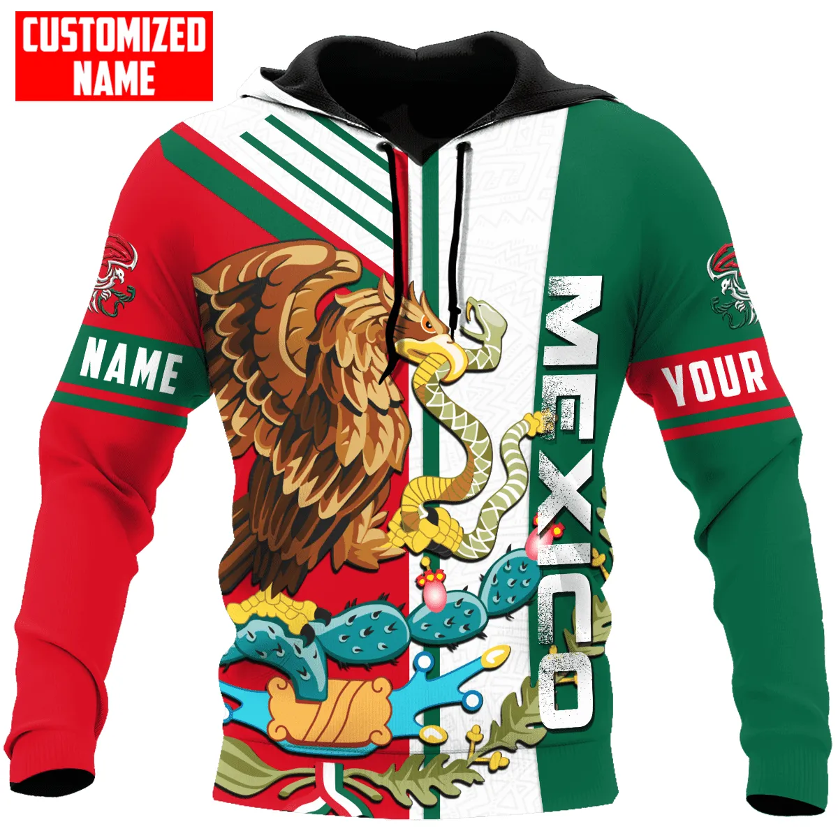 Personalized Name Mexico Pride 3D Full Printed Unisex Shirts, Sweatshirt Gift for Mexican