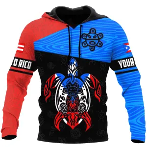 Personalized Name Puerto Rico Turtle Taino All Over Printed Hoodie, Pefect Hoodie Shirt for Men Women