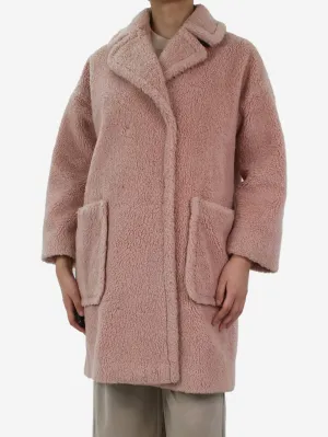 Pink teddy coat - size UK 4