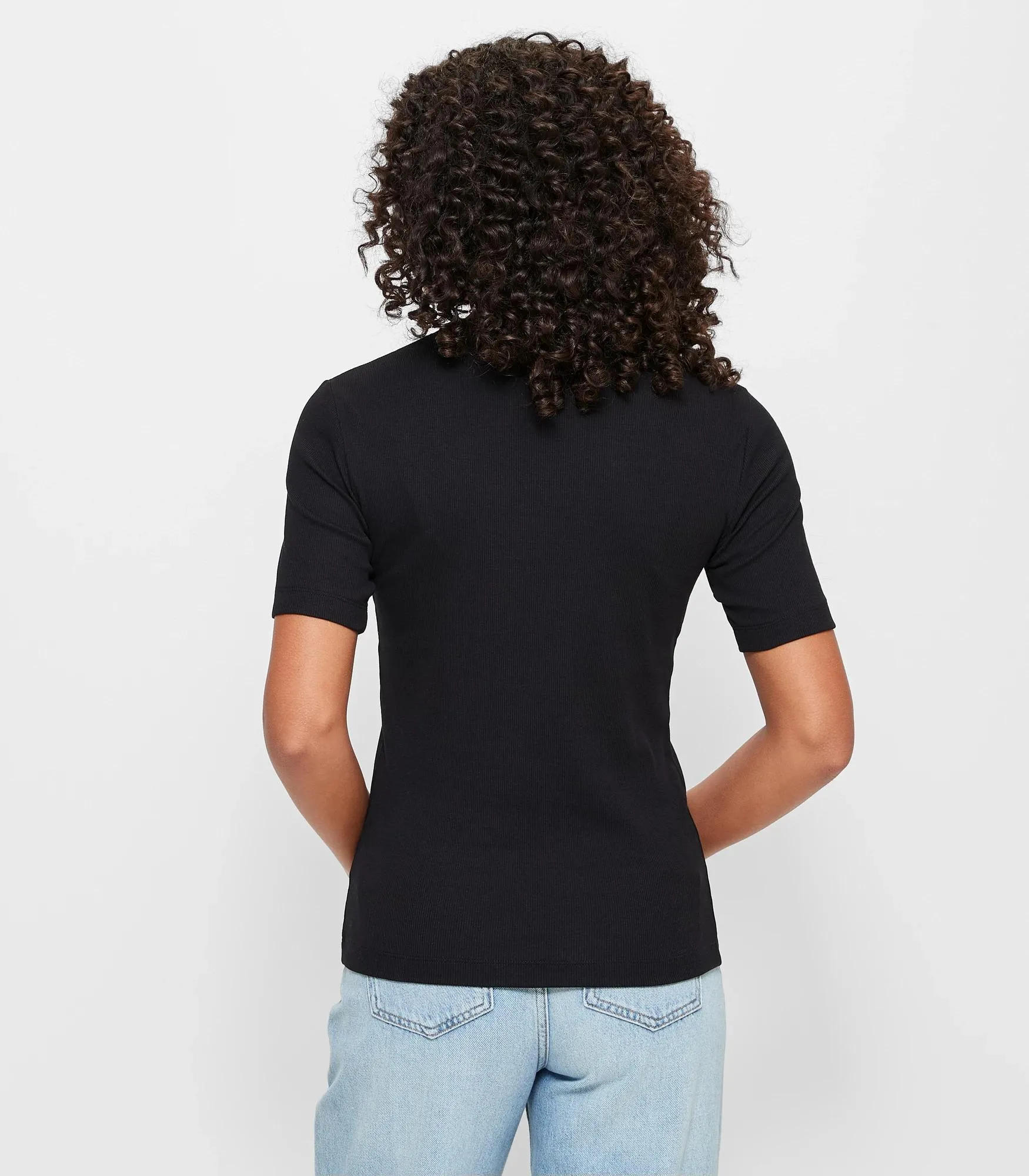 popular  Australian Cotton Rib Layer T-Shirt - Black