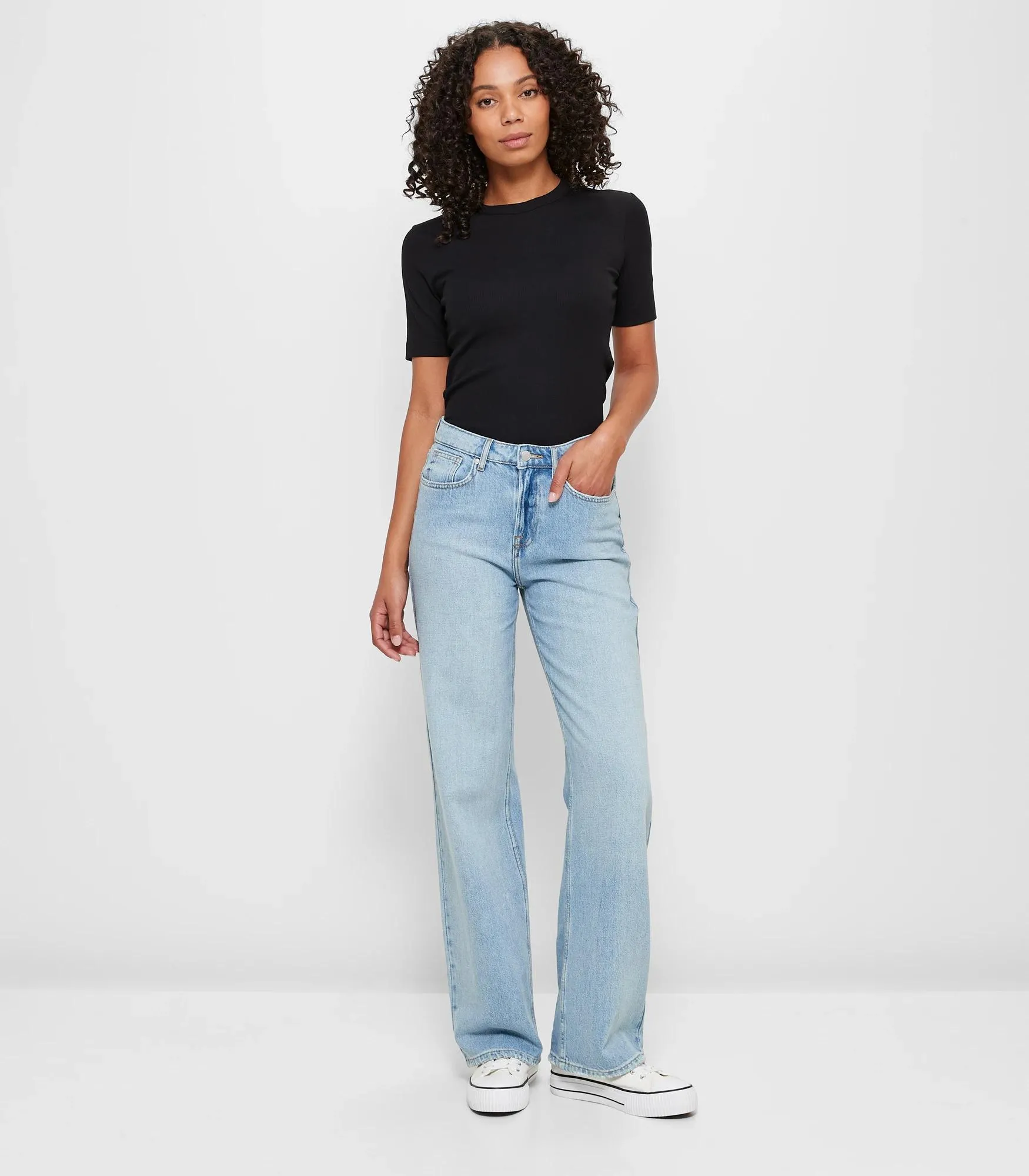 popular  Australian Cotton Rib Layer T-Shirt - Black