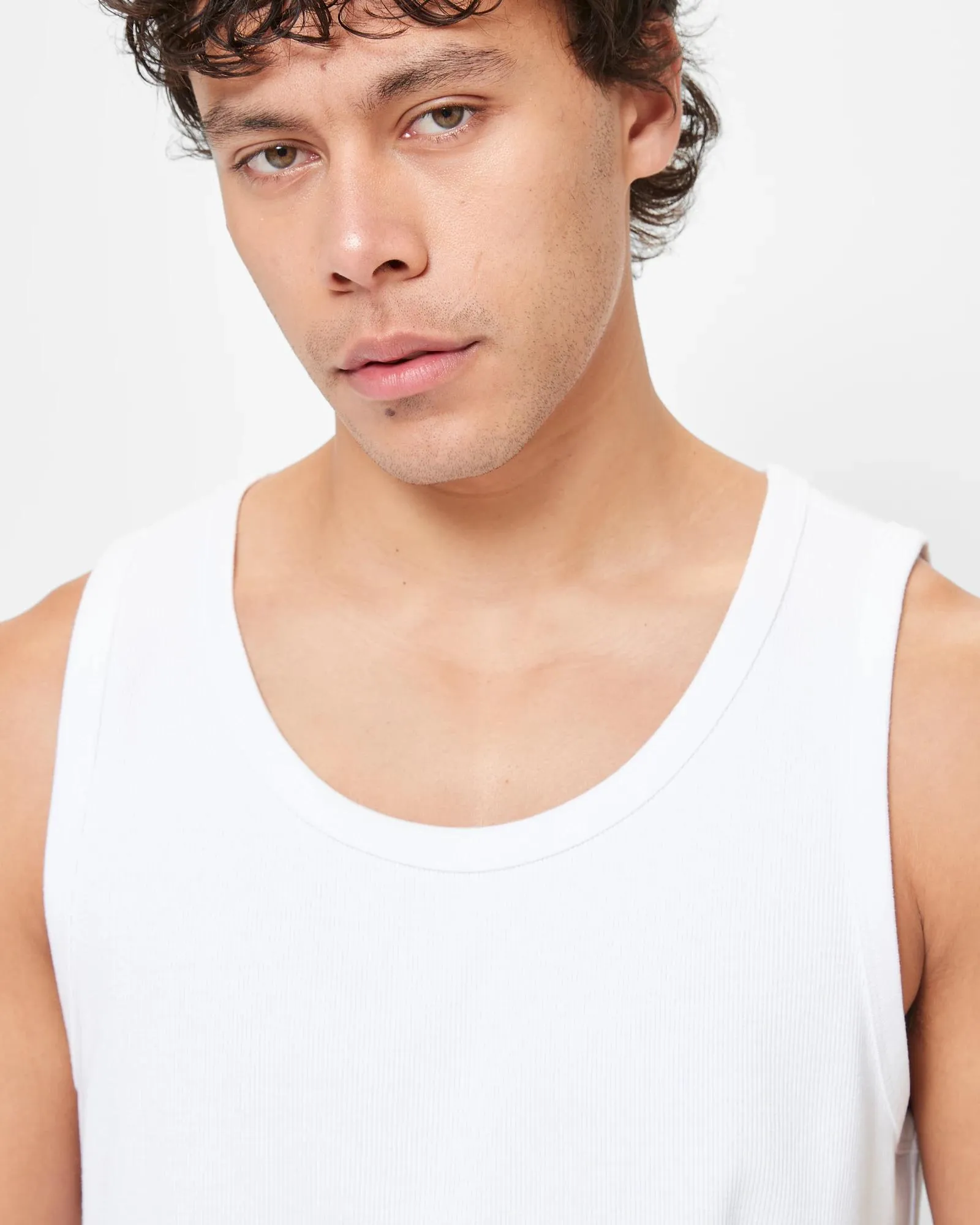 popular  Ribbed Tank Top - Commons - White