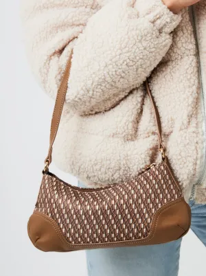 Printed Fabric Shoulder Bag in Brown Monogram