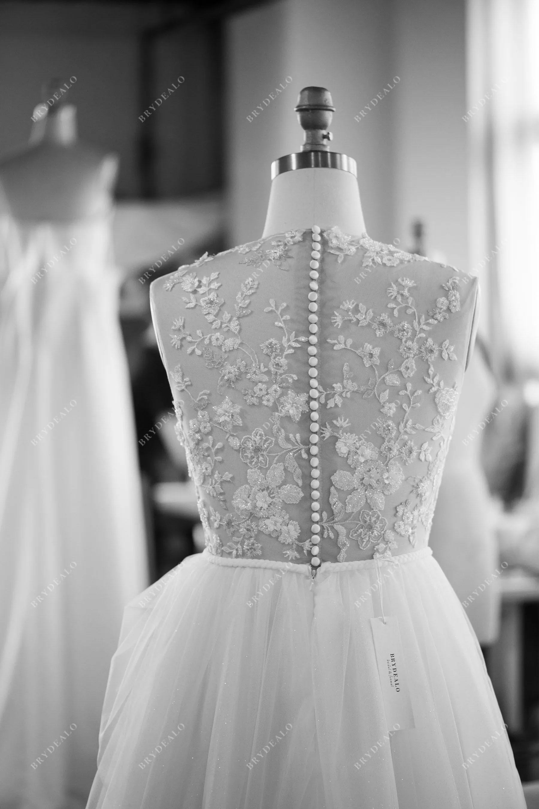 Romantic Illusion Neck Wedding Dress