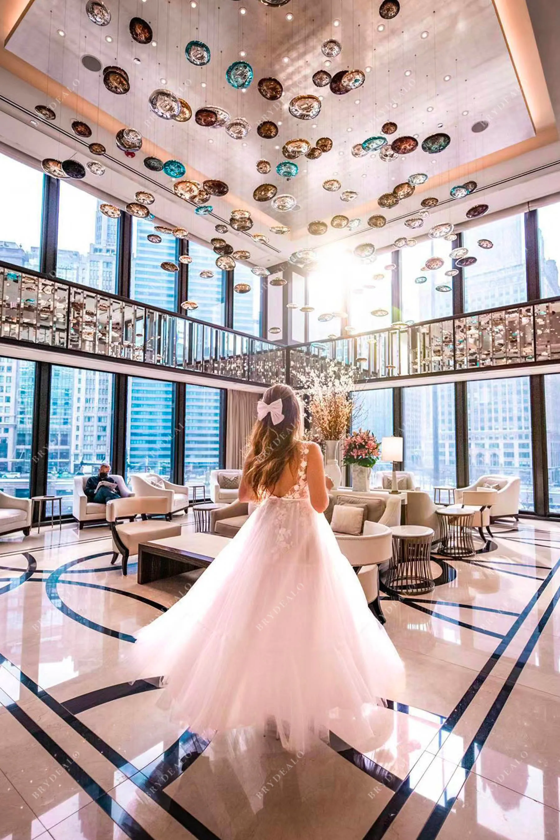 Romantic Spaghetti Strap Wedding Gown