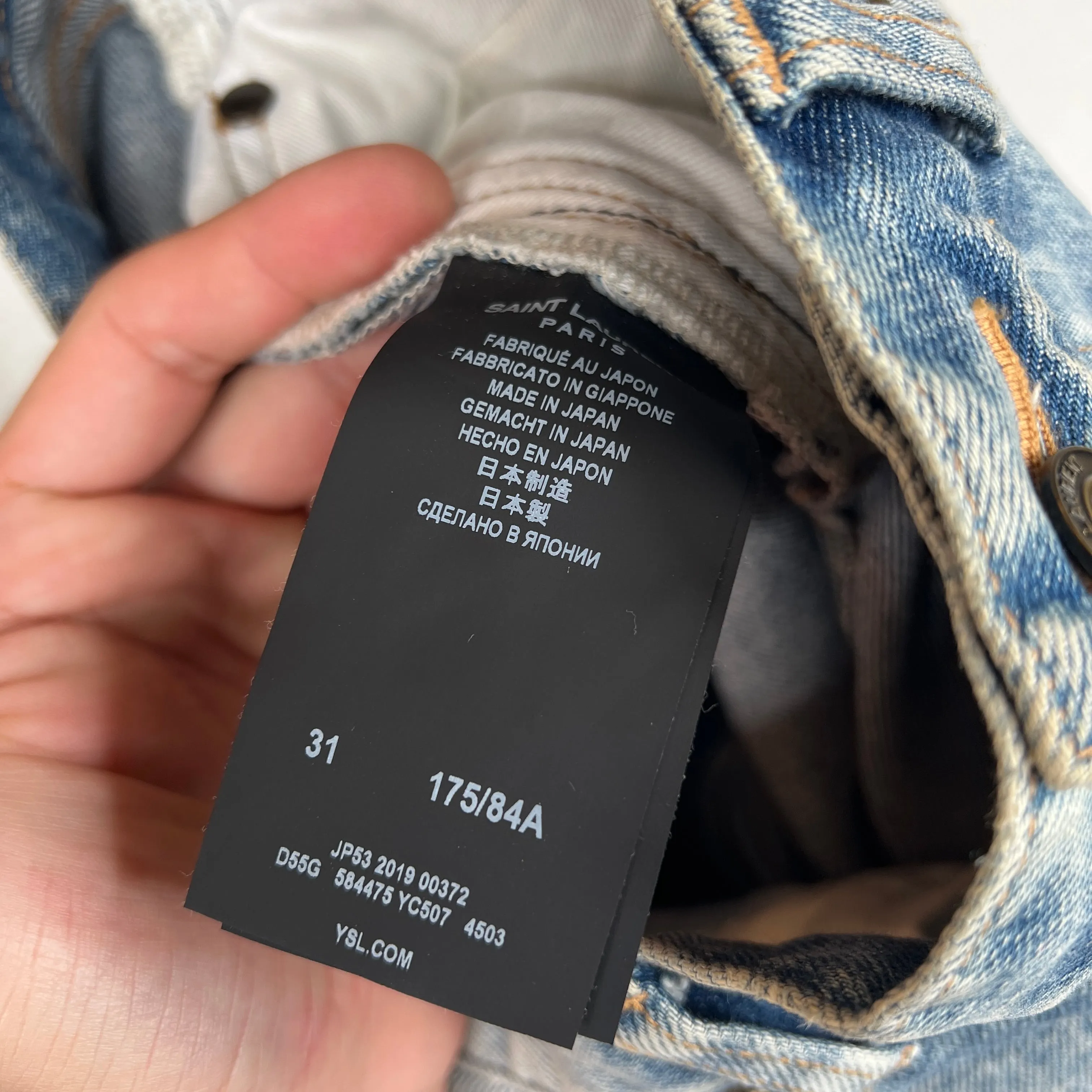 Saint Laurent D20 Light Wash Denim Jeans