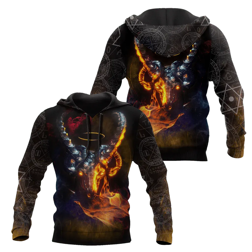 Satanic Skull Hoodie, 3D Satanic Skull With Hoodie, Satanic Skull Gifts