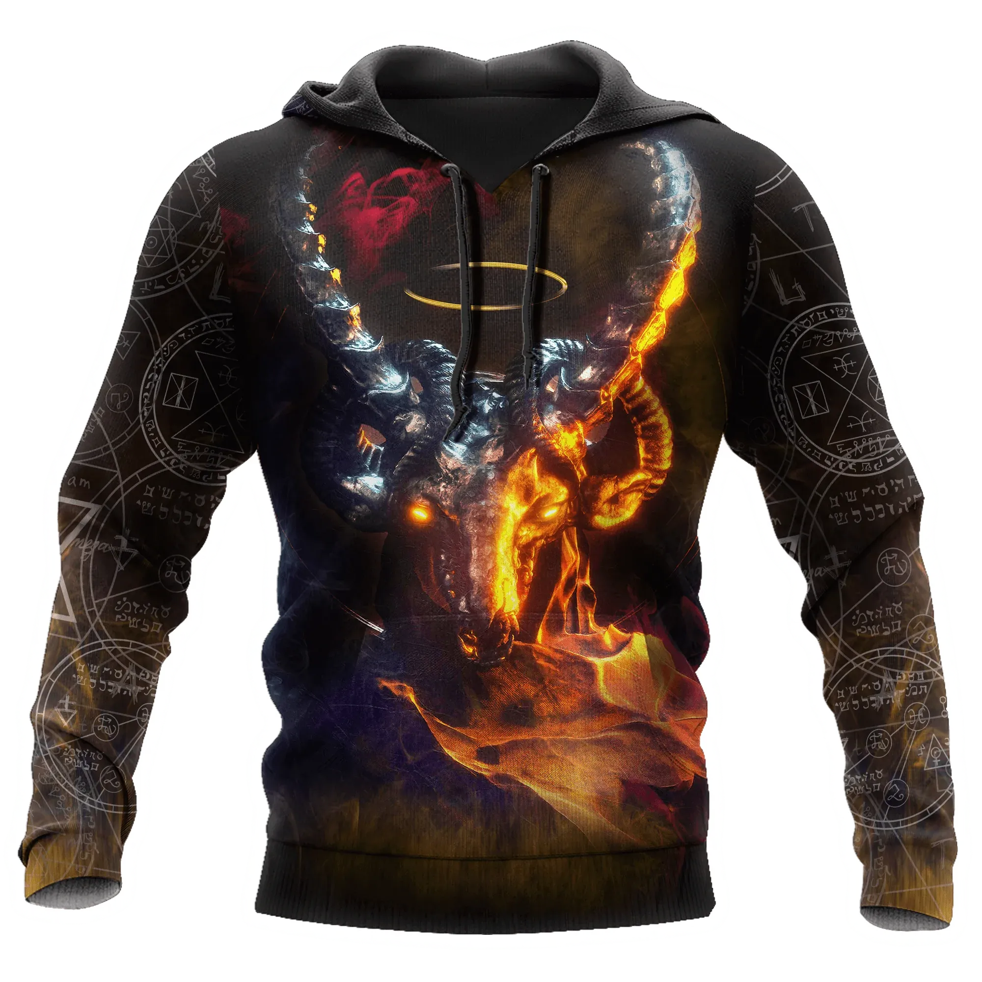 Satanic Skull Hoodie, 3D Satanic Skull With Hoodie, Satanic Skull Gifts