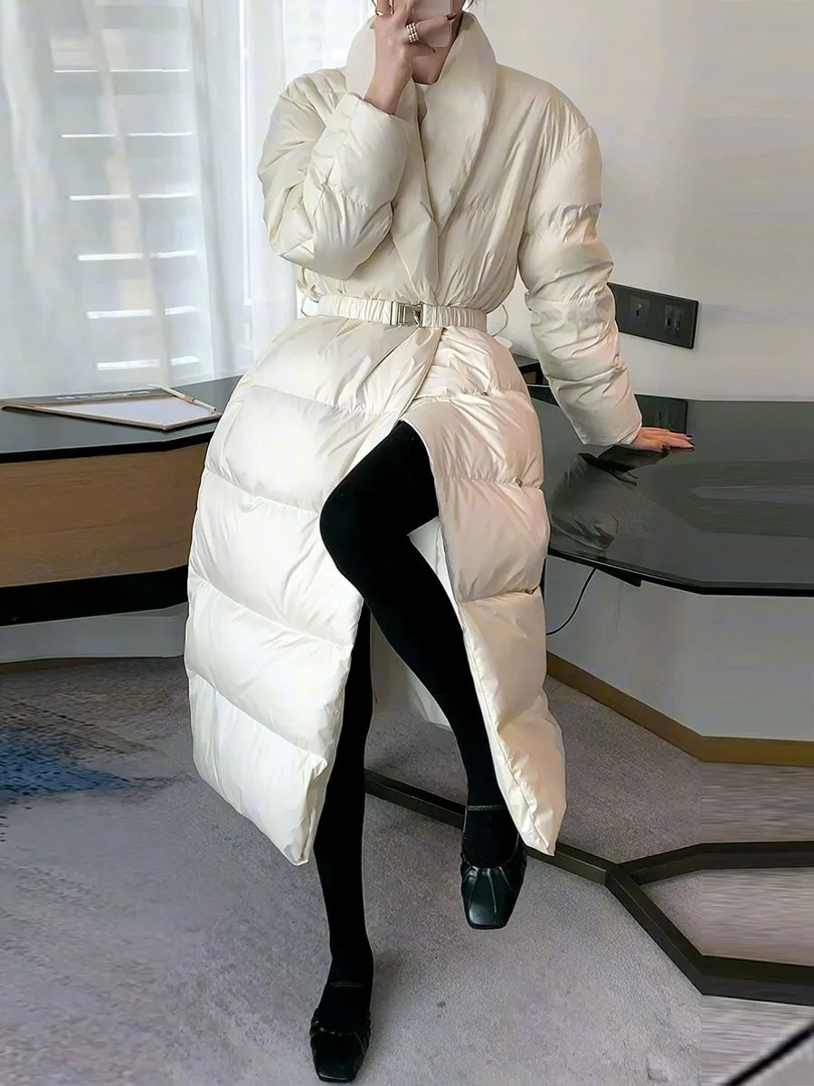 Shawl Collar Long Down Puffer Coat
