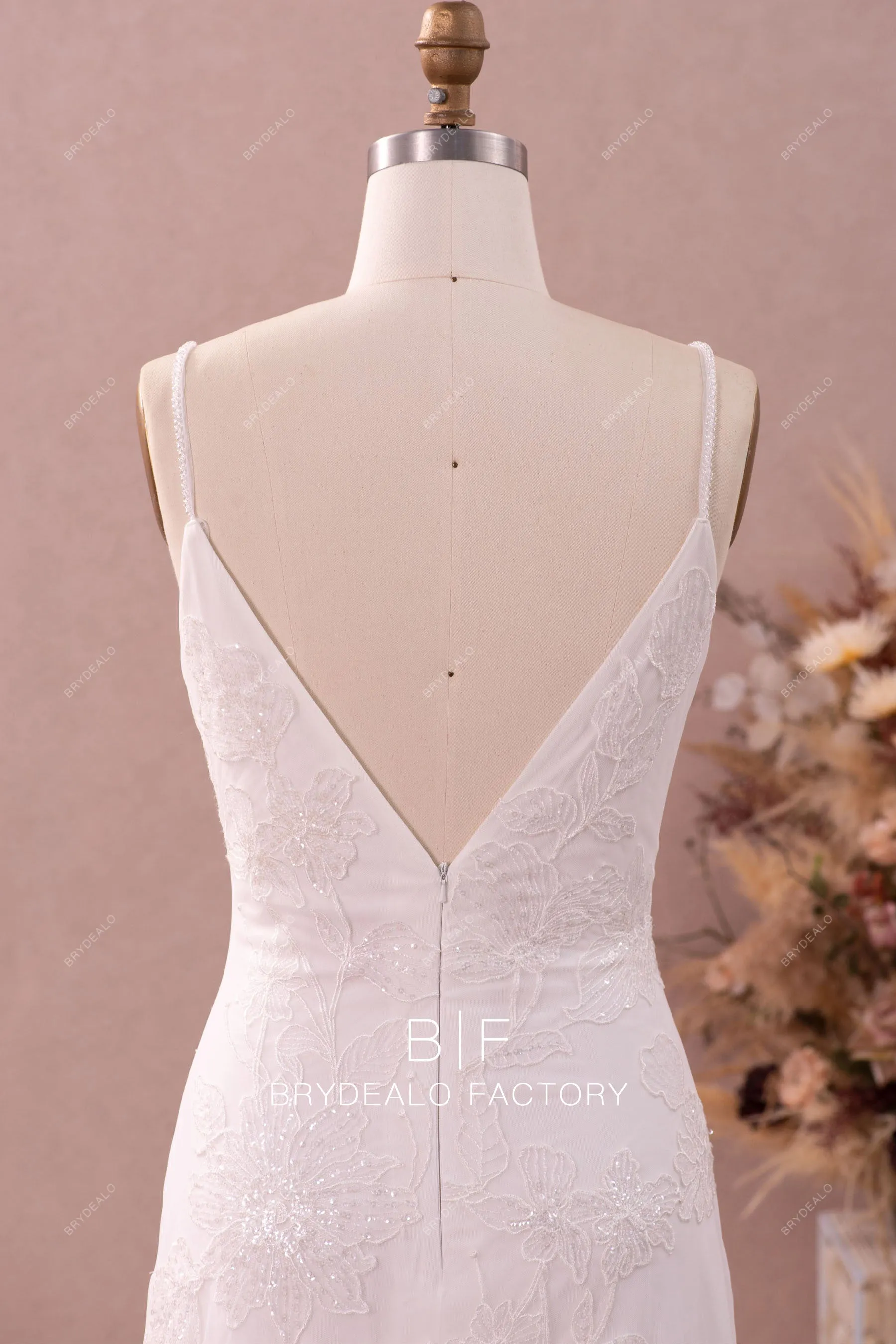 Shimmery Lace Detachable Robe Mermaid Wedding Dress