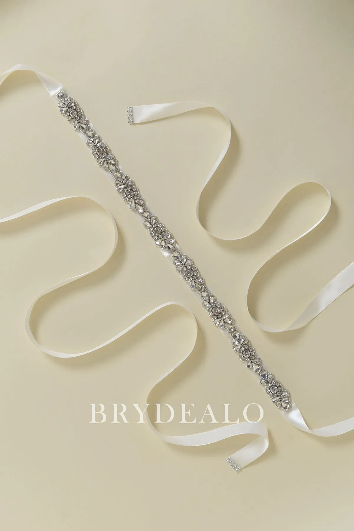 Shimmery Narrow Rhinestones Bridal Sash Belt