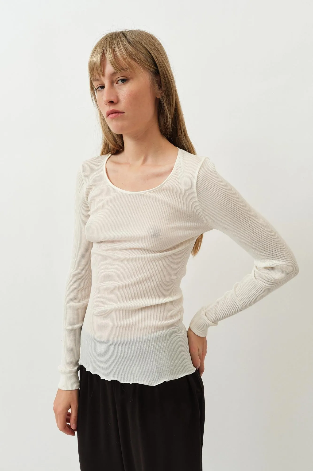 Simona Oscalito Longsleeve Top — Ivory