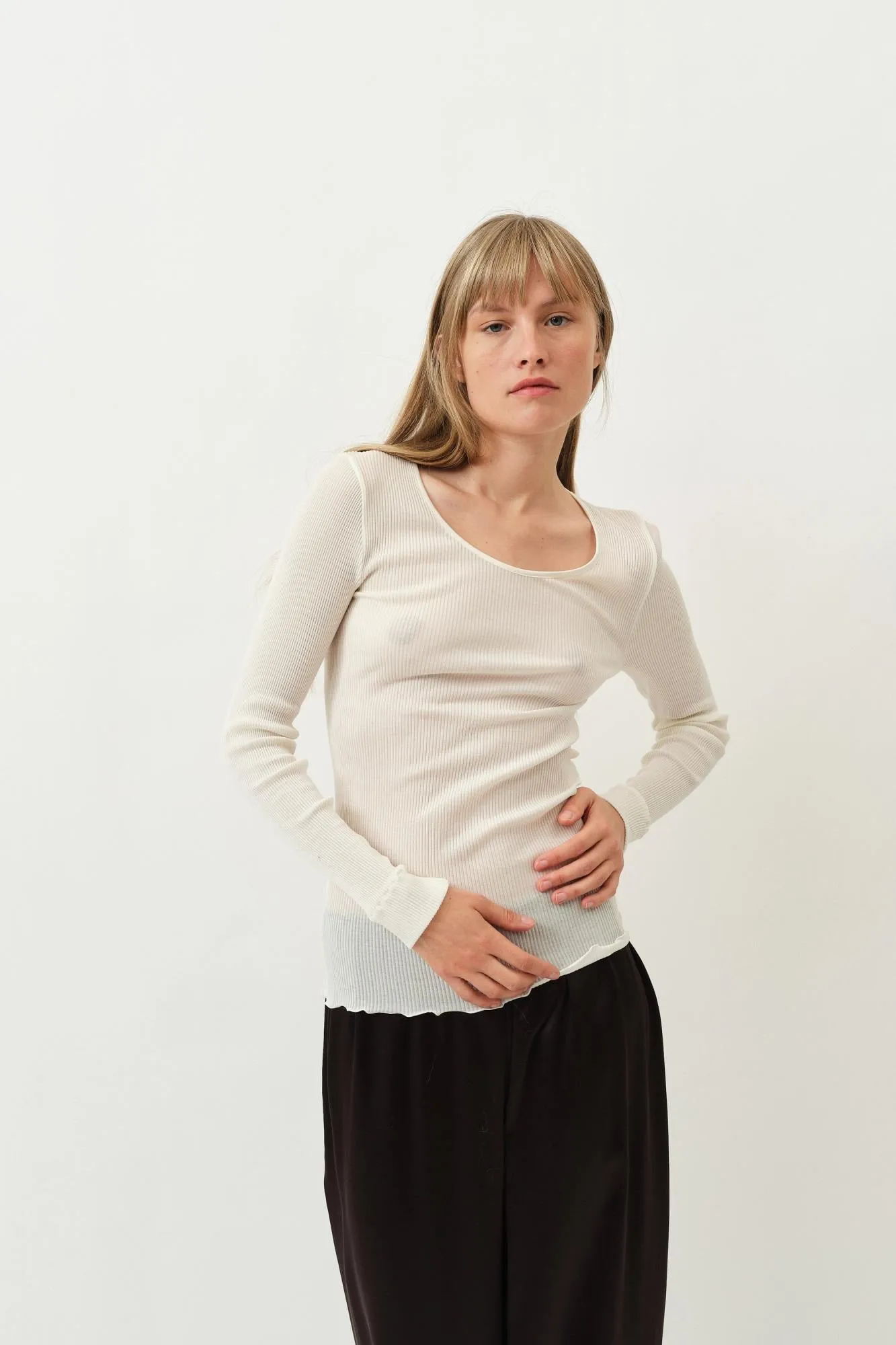 Simona Oscalito Longsleeve Top — Ivory