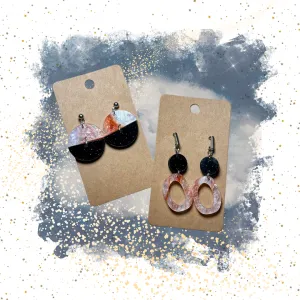 Starry Spell - Wood and “Retro Potion” Speciality Acrylic Earrings