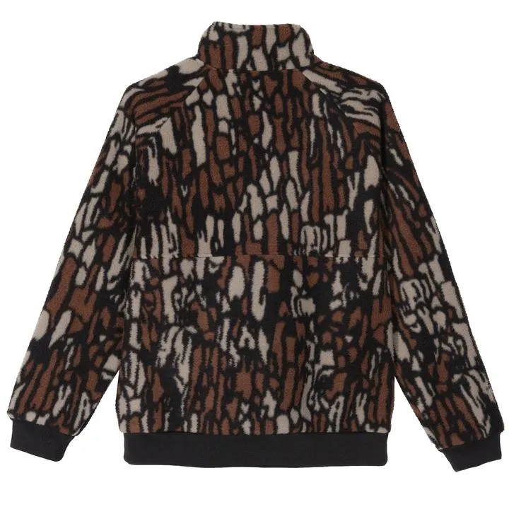 STÜSSY TREE BARK FLEECE JACKET // BROWN