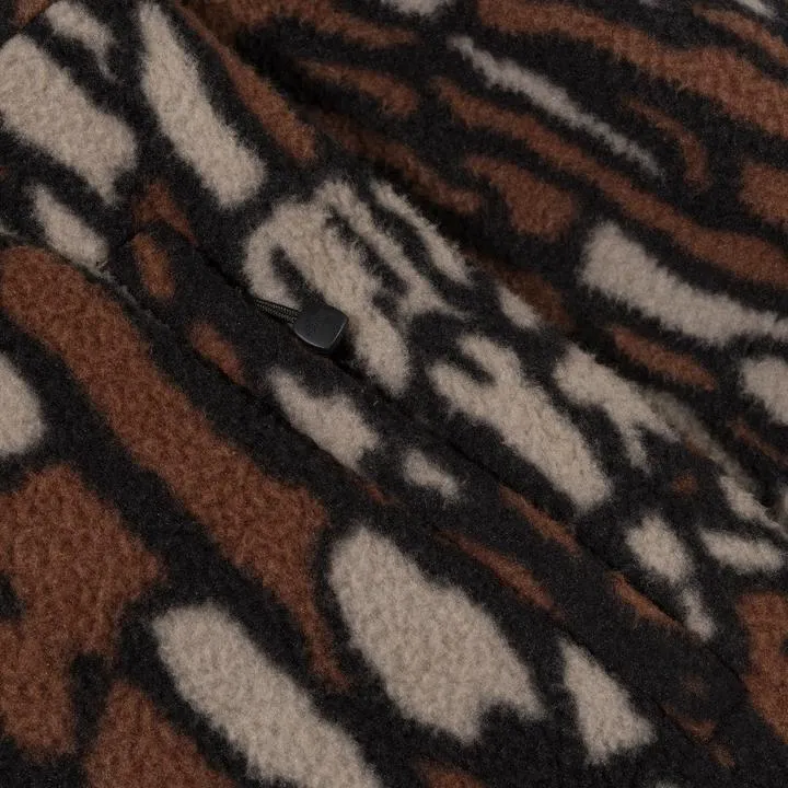 STÜSSY TREE BARK FLEECE JACKET // BROWN