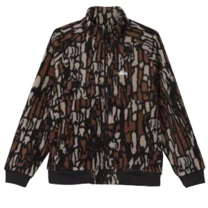 STÜSSY TREE BARK FLEECE JACKET // BROWN