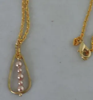 Swarovski Pearls w/Gold Frame Pendant