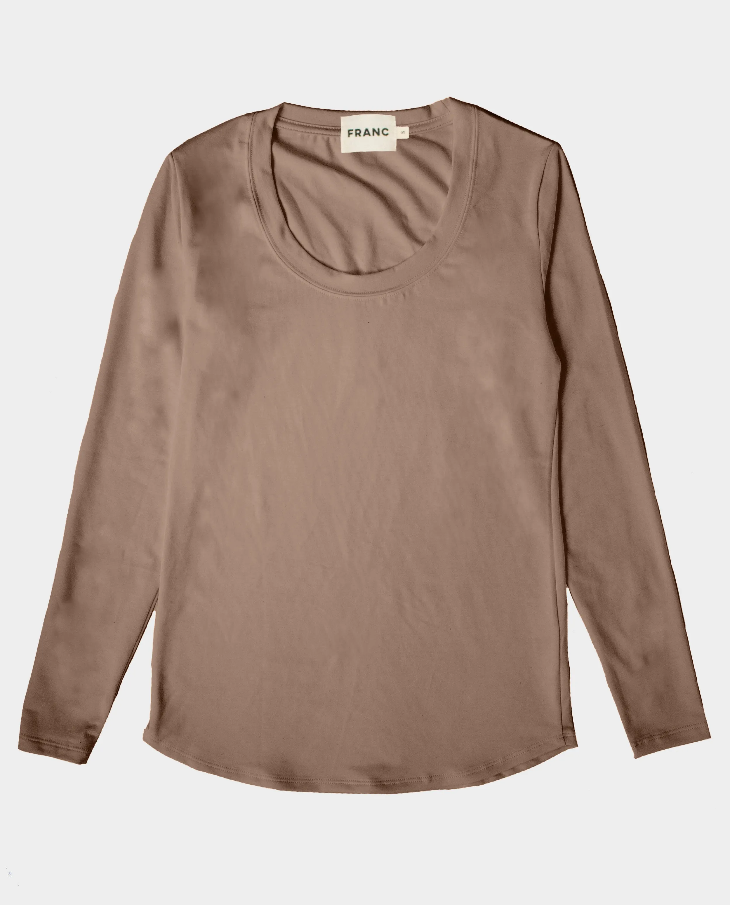 The Long Sleeve Crewneck Tee in Latte