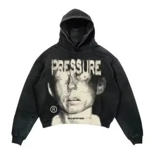 TOLEET-American street lettering portrait printed wash hoodie Men Winter y2k Goth Harajuku couple fashion casual oversized sweatshirt