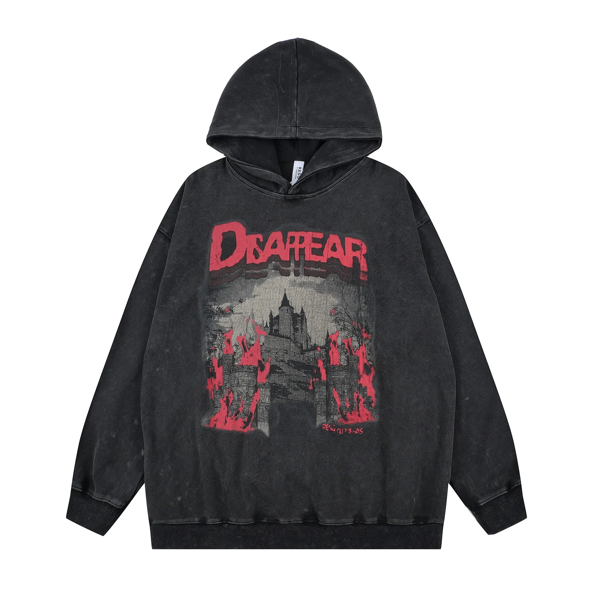 Toleet Winter Y2K Men's and Women's Street Style Outfits Street Loose Street Fashion Retro Washed Old Anime Hooded Pullover Sweater