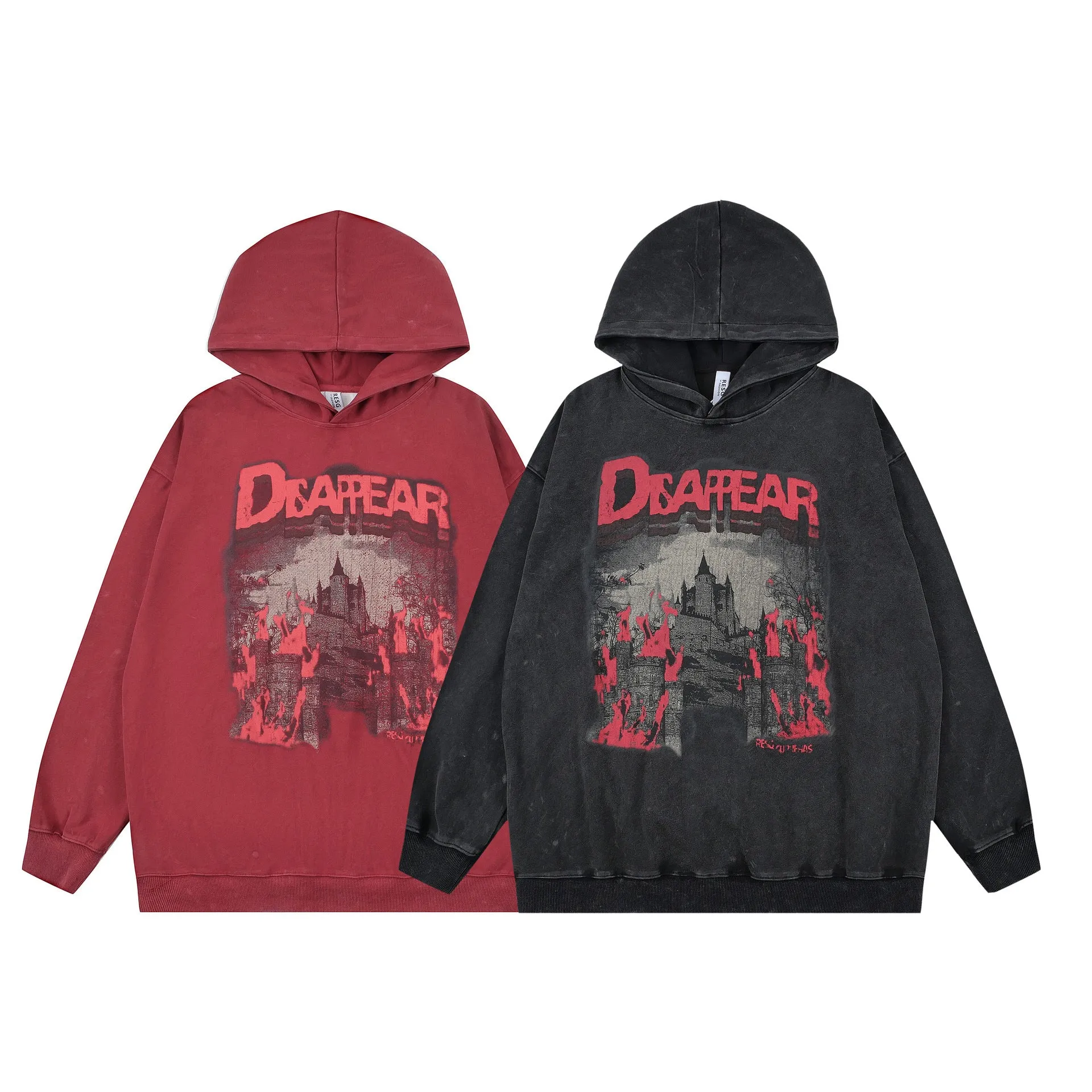Toleet Winter Y2K Men's and Women's Street Style Outfits Street Loose Street Fashion Retro Washed Old Anime Hooded Pullover Sweater