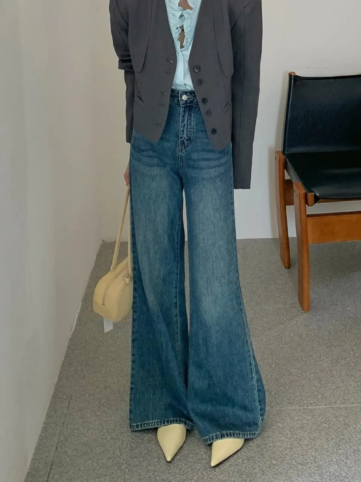 Toleet Y2K Street Style ZHISILAO Vintage Flare Jeans Women Classic High Waist Floor Length Denim Pants Autumn 2024