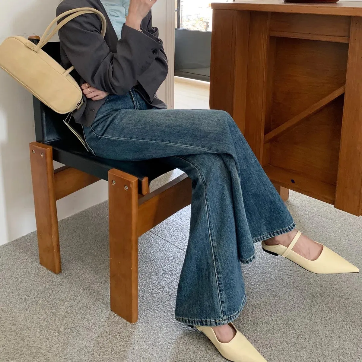 Toleet Y2K Street Style ZHISILAO Vintage Flare Jeans Women Classic High Waist Floor Length Denim Pants Autumn 2024
