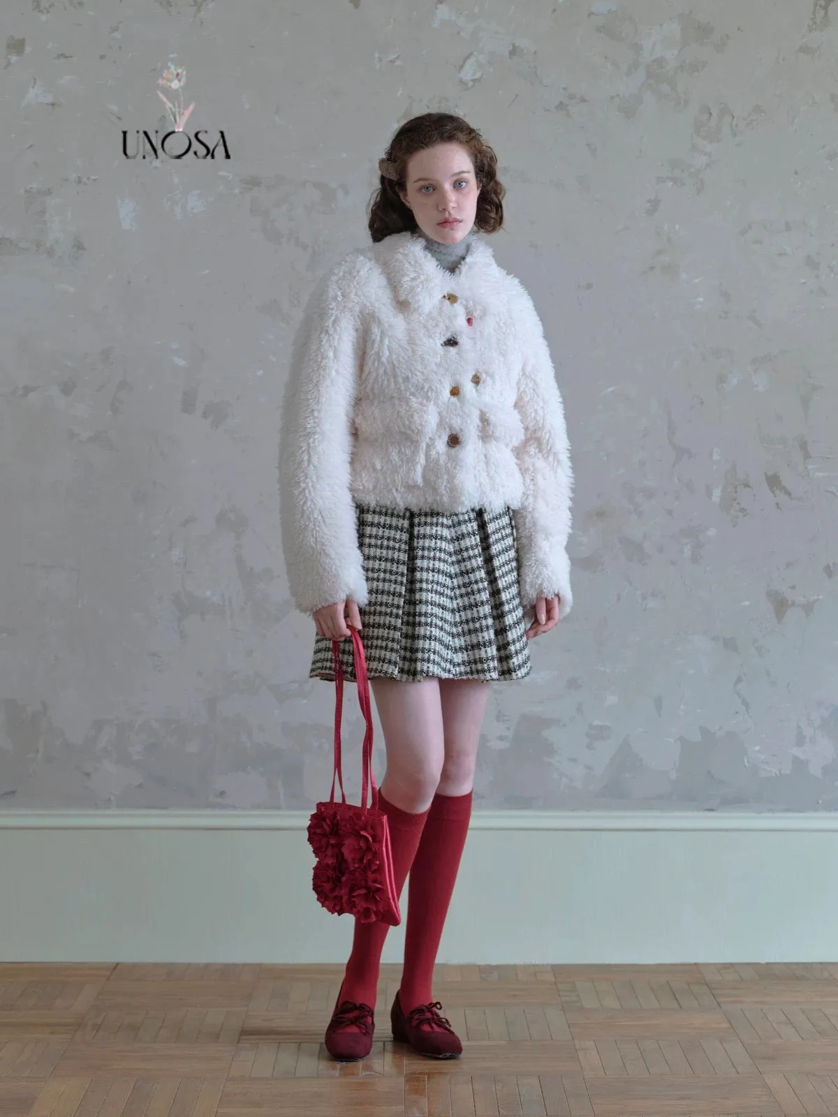 [UNOSA] Soft Season Faux Fur Coat