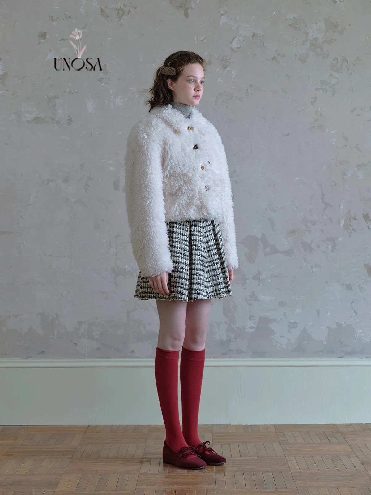 [UNOSA] Soft Season Faux Fur Coat