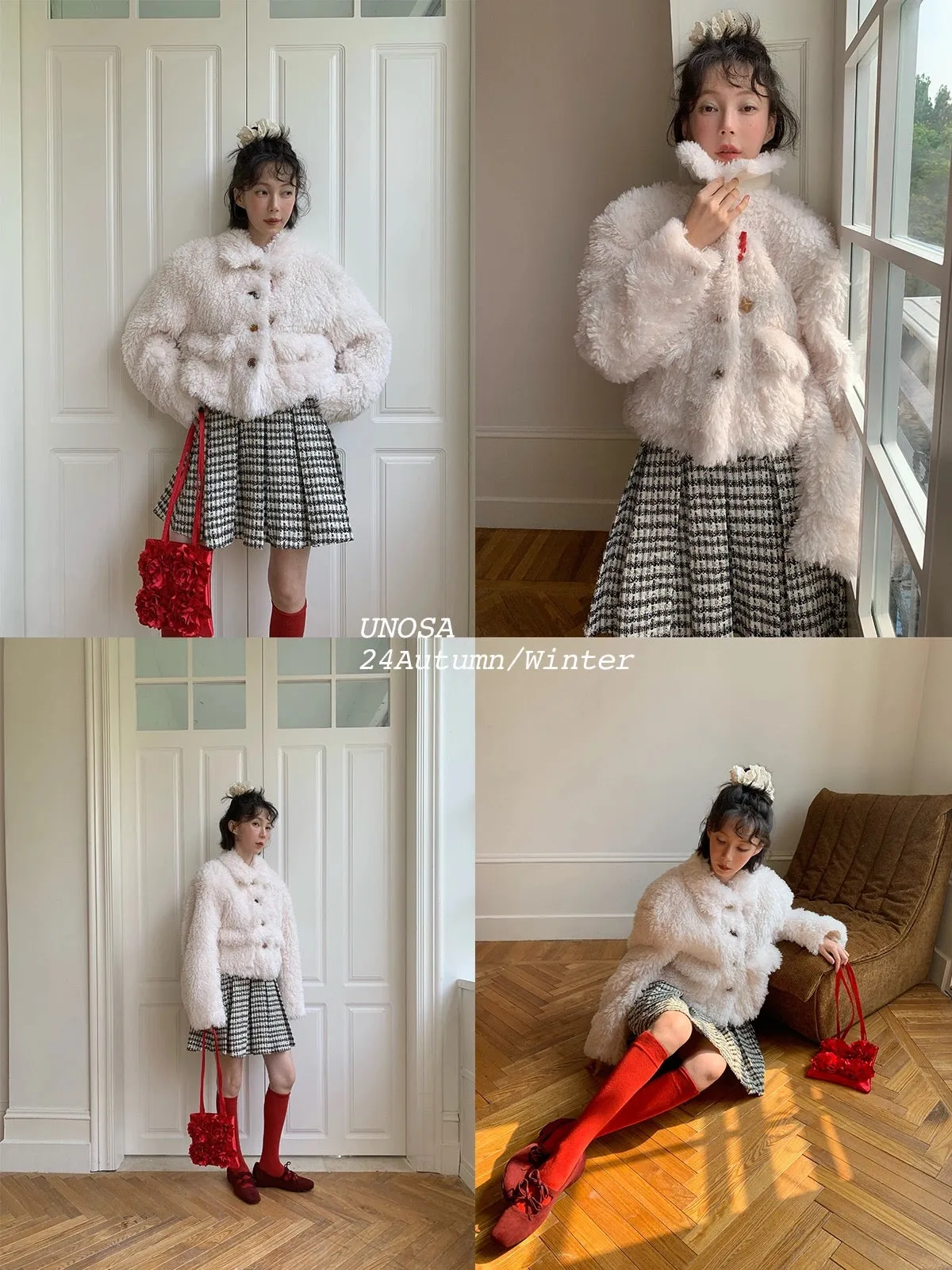[UNOSA] Soft Season Faux Fur Coat