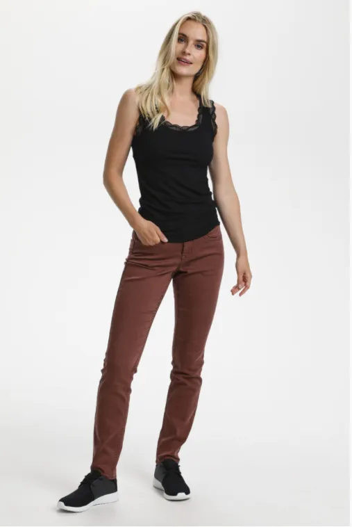 Vanessa Vest Top in Pitch Black