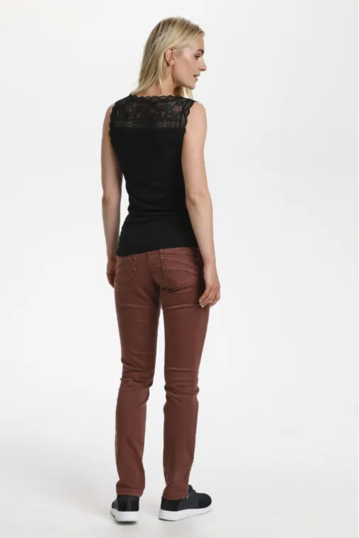 Vanessa Vest Top in Pitch Black