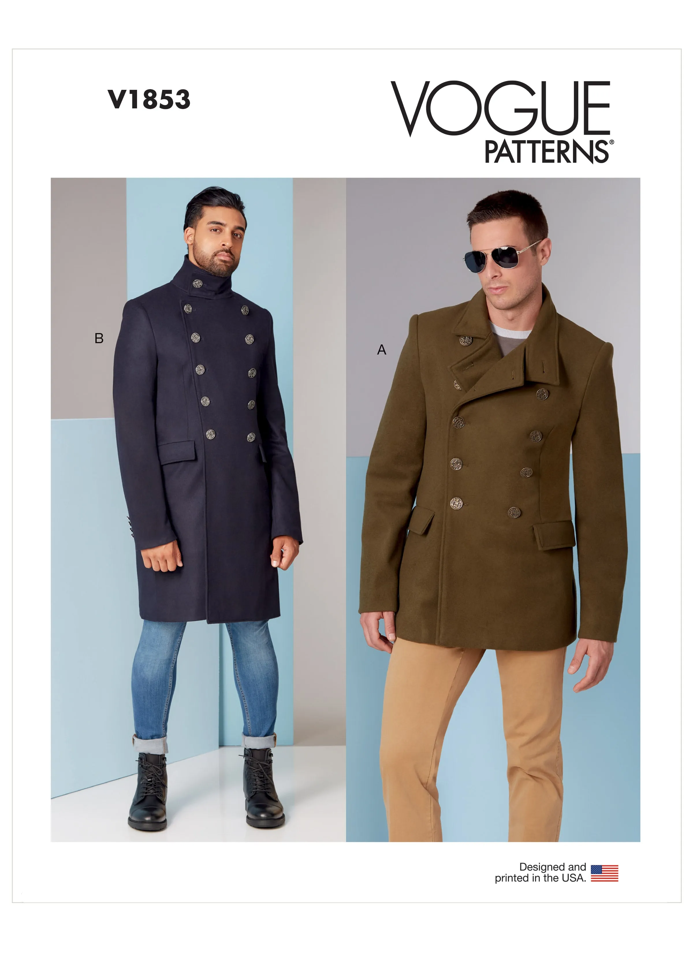 Vogue 1853 Mens Double-Breasted Coat Pattern