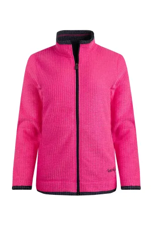 Weird Fish 10 Begonia Pink Ariana Eco Full Zip Grid Fleece