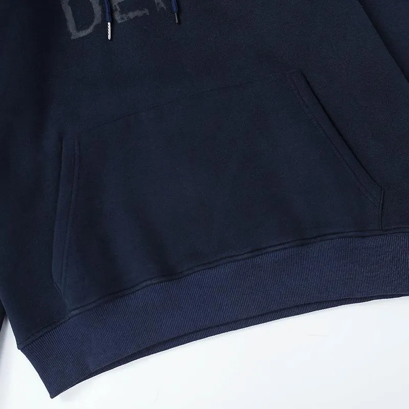 Wenkouban Winter Y2K Men's Street Style Outfits Fleece-lined Hooded Sweater Casual Hoodie