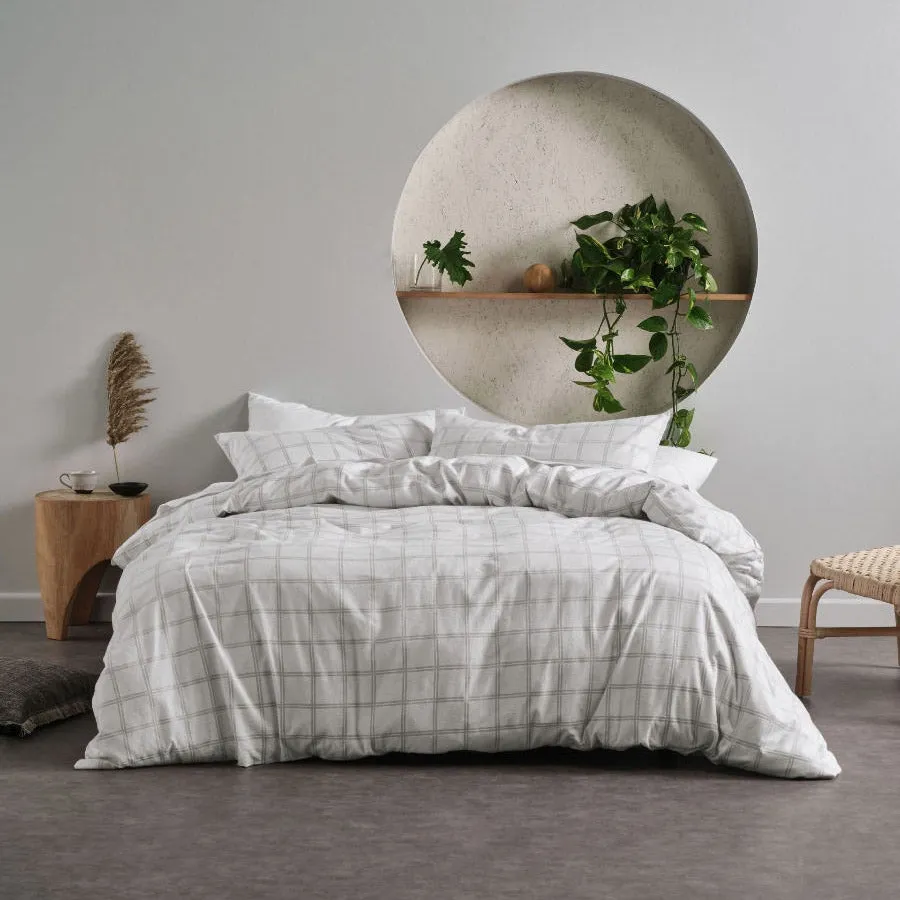 Westley Silver Flannelette Quilt Cover Set by Linen House