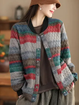 Women Colorblock Loose Coat