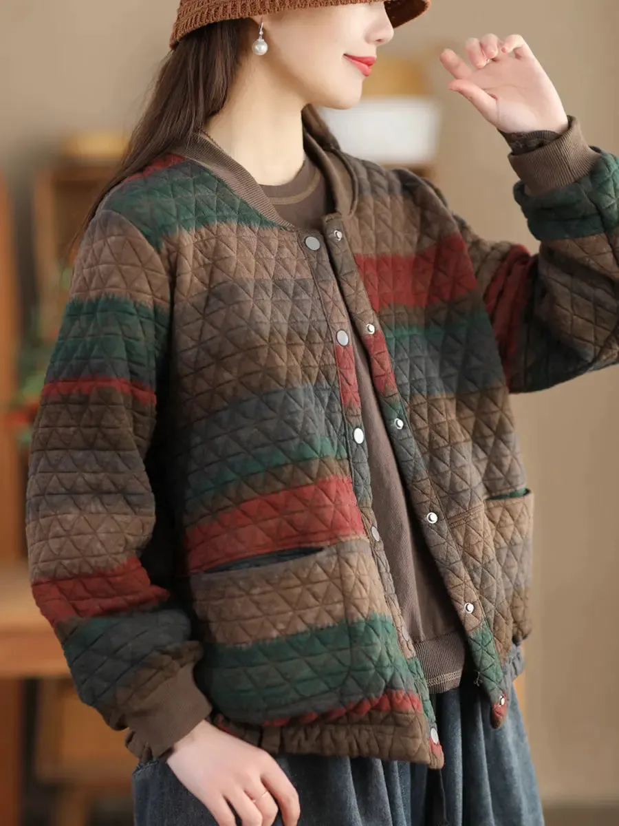 Women Colorblock Loose Coat