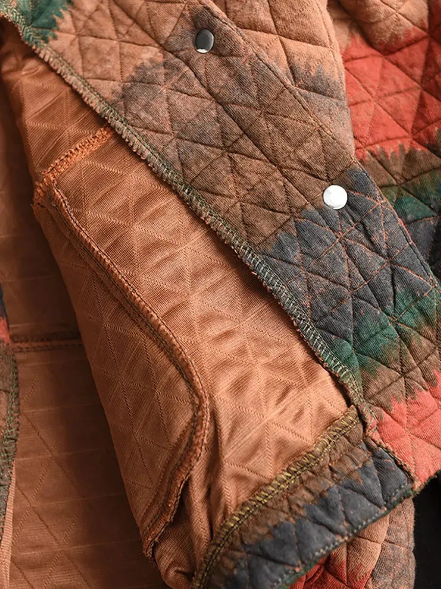 Women Colorblock Loose Coat