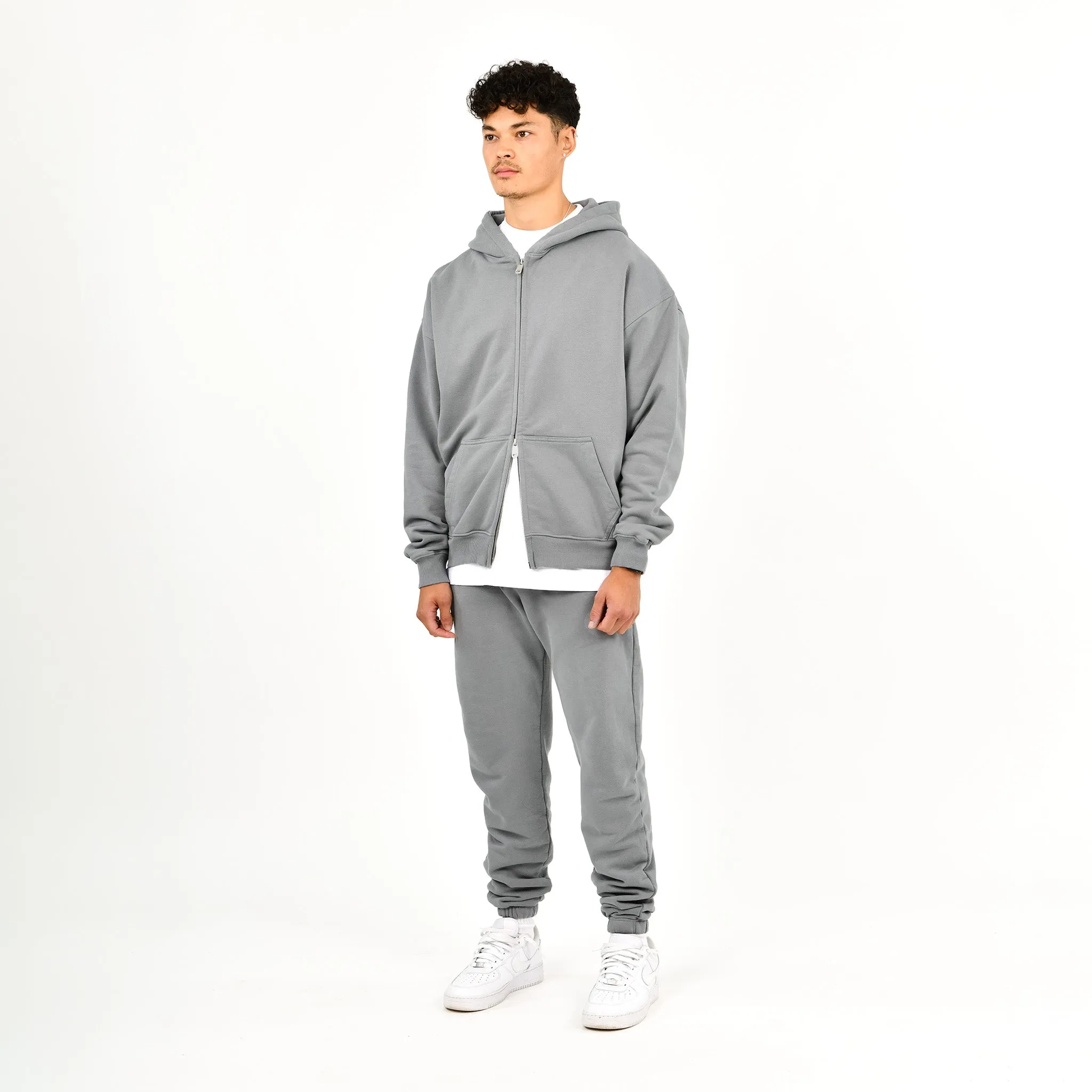 Zip Hoodie - Ocean Grey