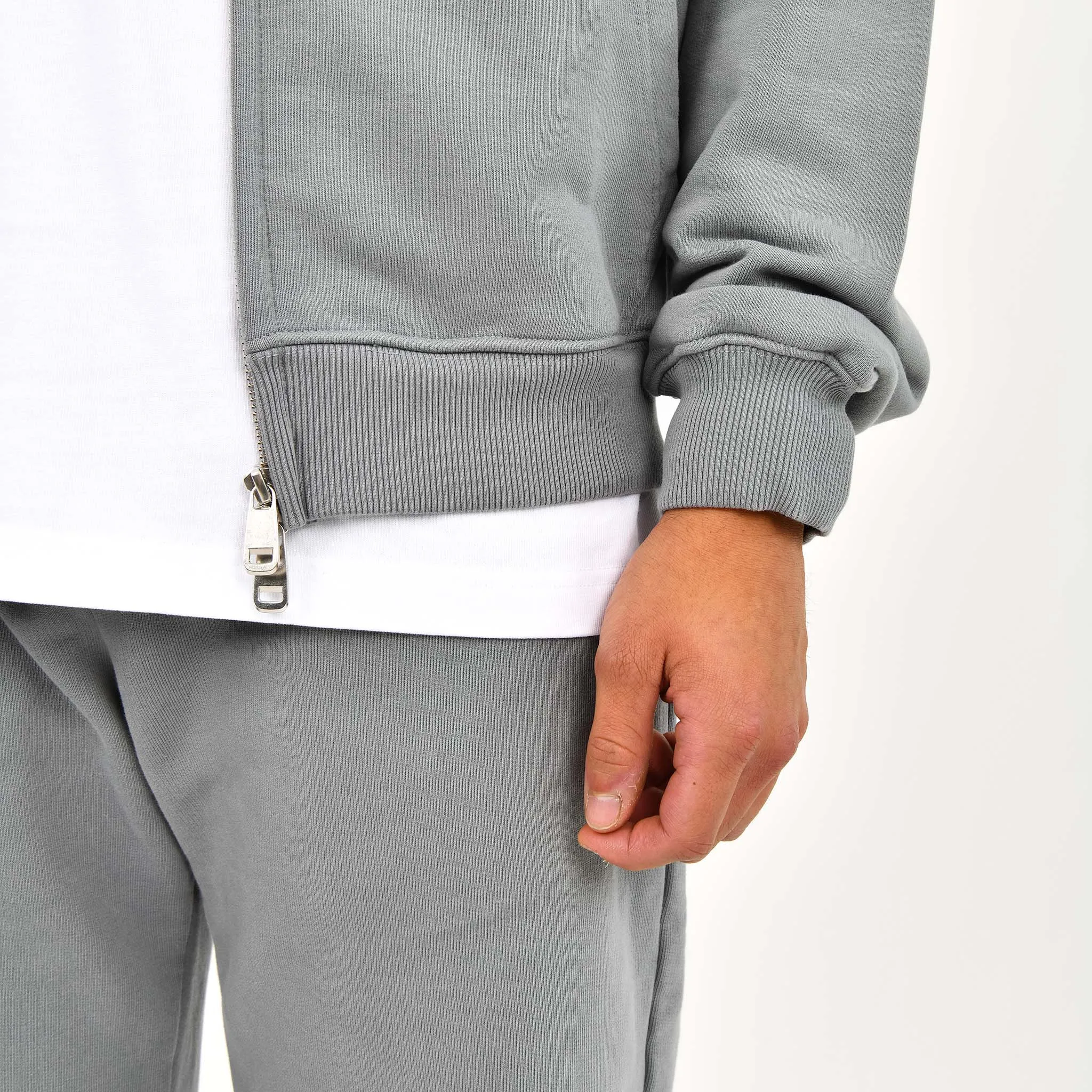 Zip Hoodie - Ocean Grey