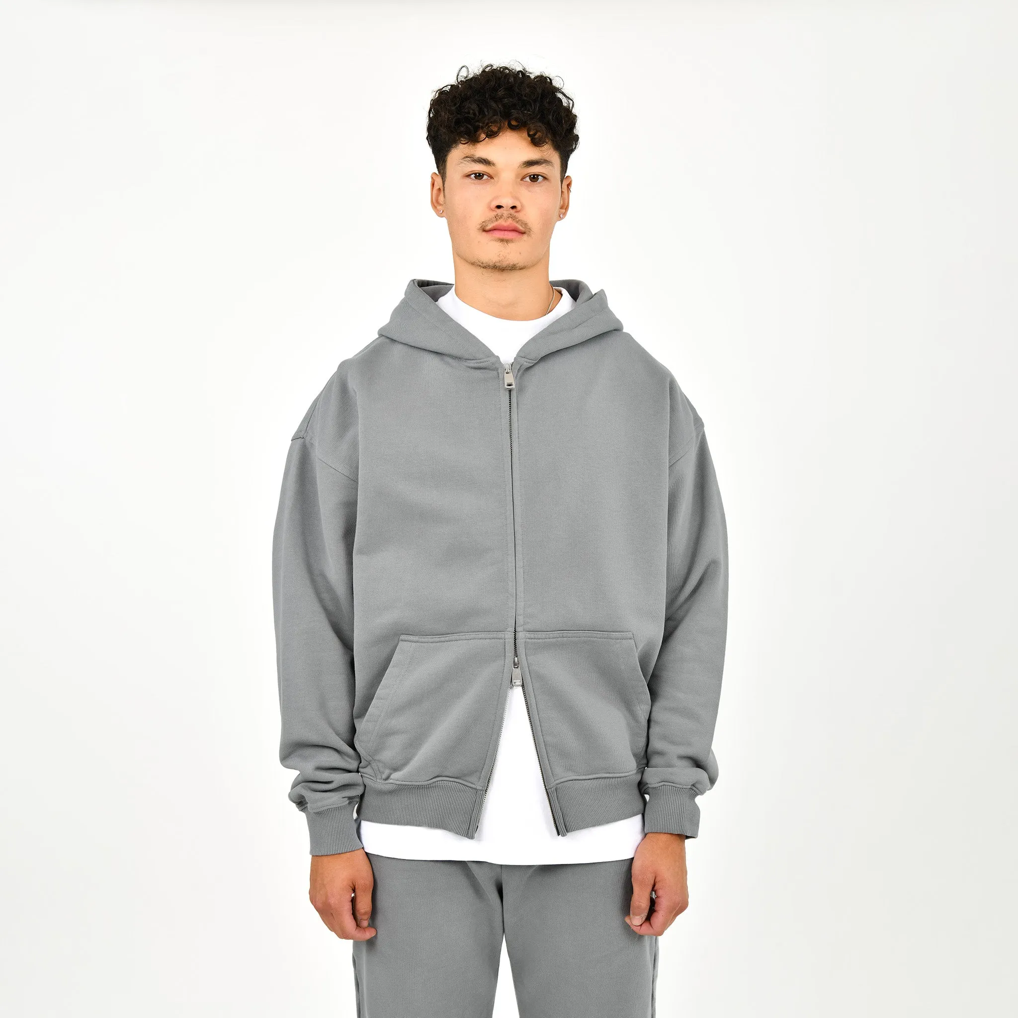 Zip Hoodie - Ocean Grey