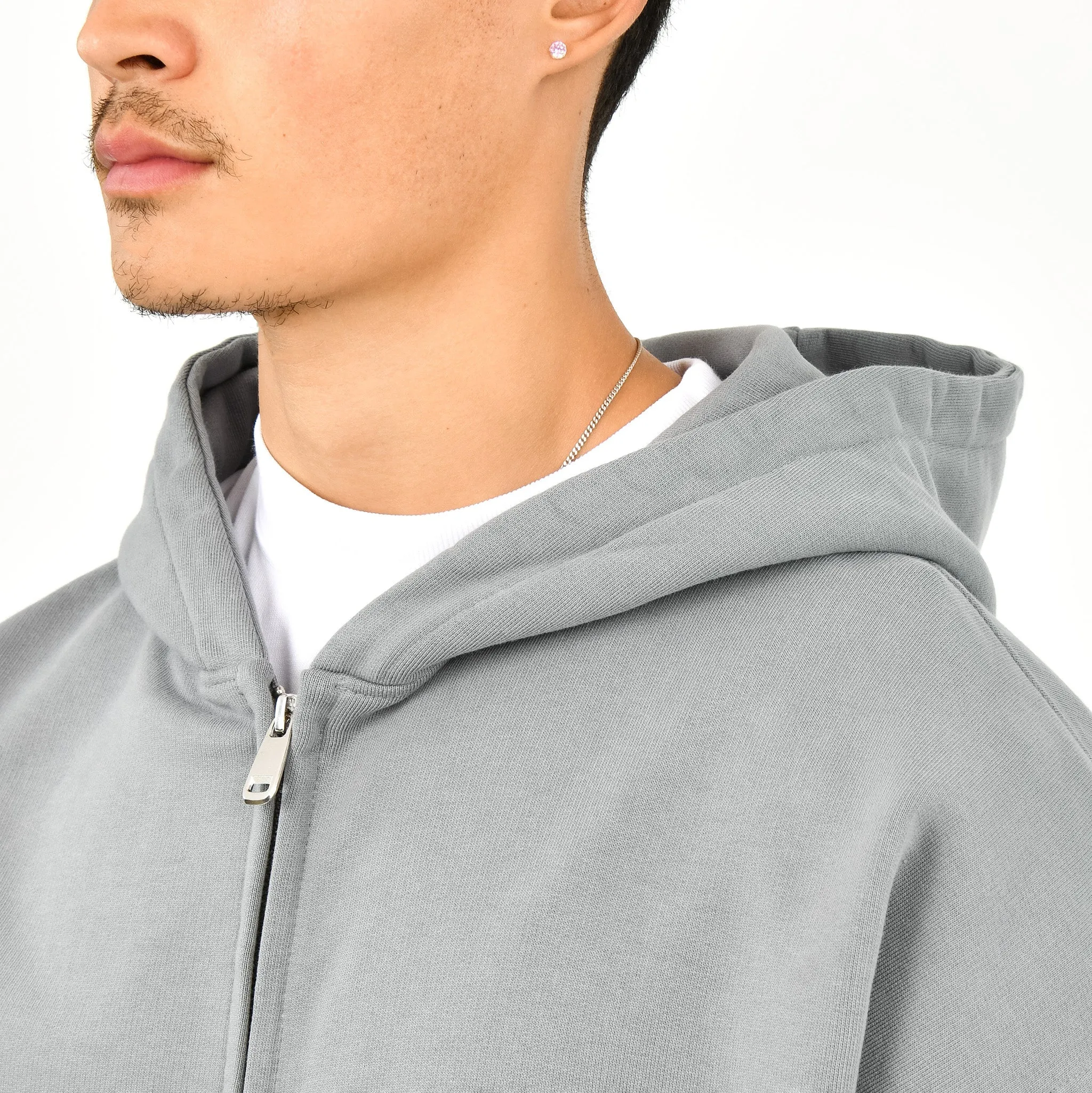 Zip Hoodie - Ocean Grey
