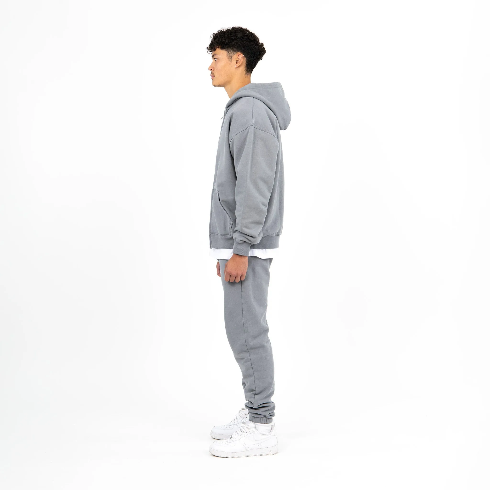 Zip Hoodie - Ocean Grey